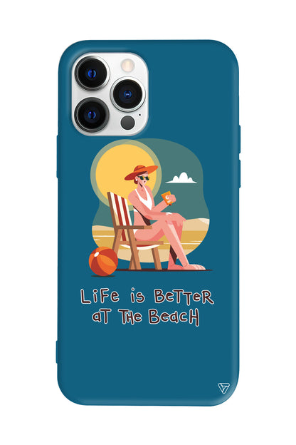 Güneşlenmek Lansman Model İçi Kadife Silikon Telefon Kılıfı