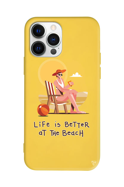 Güneşlenmek Lansman Model İçi Kadife Silikon Telefon Kılıfı