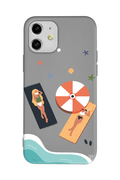 Plaj Keyfi Lansman Model İçi Kadife Silikon Telefon Kılıfı