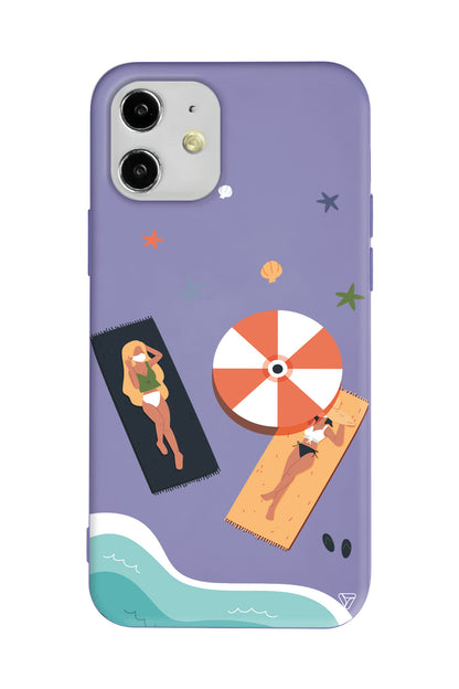 Plaj Keyfi Lansman Model İçi Kadife Silikon Telefon Kılıfı