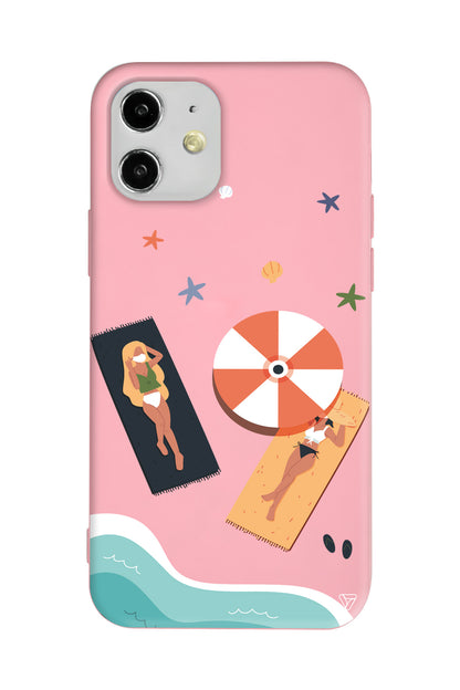 Plaj Keyfi Lansman Model İçi Kadife Silikon Telefon Kılıfı