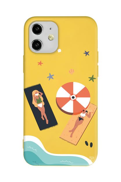 Plaj Keyfi Lansman Model İçi Kadife Silikon Telefon Kılıfı