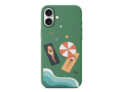 Plaj Keyfi Lansman Model İçi Kadife Silikon Telefon Kılıfı