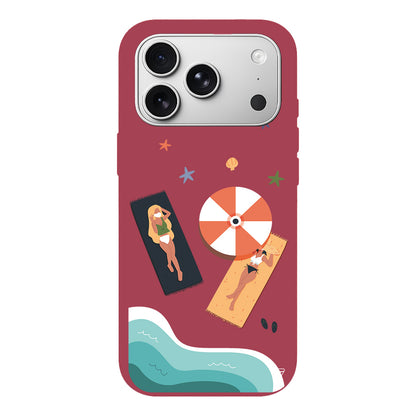 Plaj Keyfi Lansman Model İçi Kadife Silikon Telefon Kılıfı