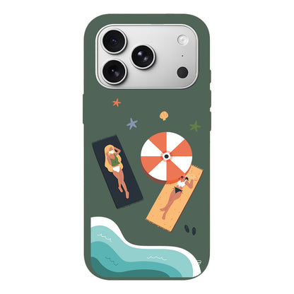 Plaj Keyfi Lansman Model İçi Kadife Silikon Telefon Kılıfı