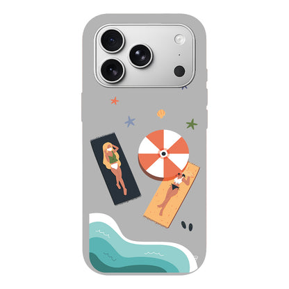 Plaj Keyfi Lansman Model İçi Kadife Silikon Telefon Kılıfı