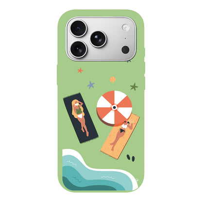 Plaj Keyfi Lansman Model İçi Kadife Silikon Telefon Kılıfı