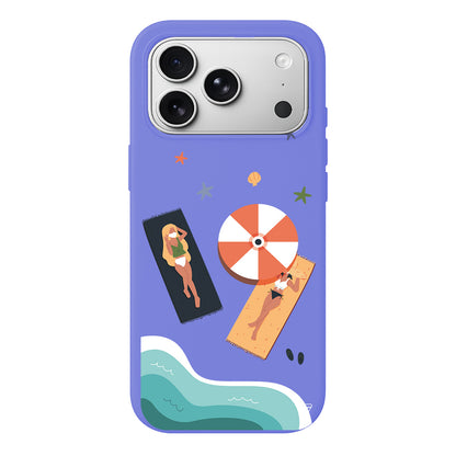 Plaj Keyfi Lansman Model İçi Kadife Silikon Telefon Kılıfı