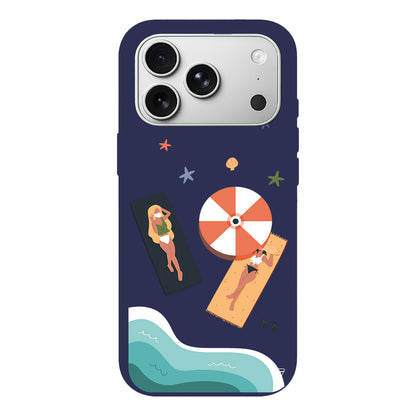 Plaj Keyfi Lansman Model İçi Kadife Silikon Telefon Kılıfı