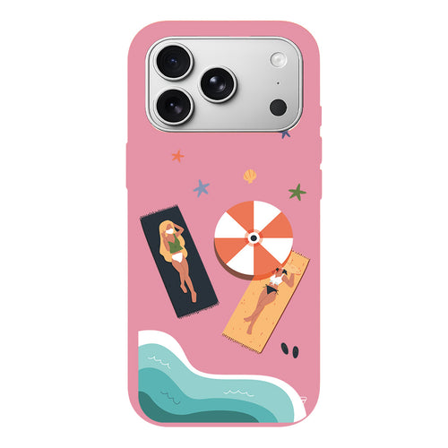 Plaj Keyfi Lansman Model İçi Kadife Silikon Telefon Kılıfı