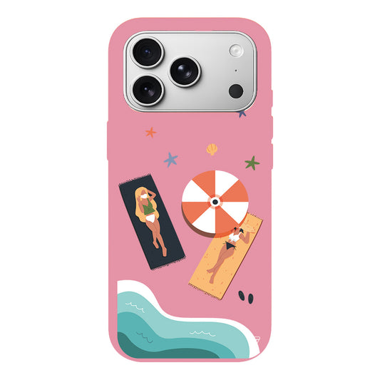 Plaj Keyfi Lansman Model İçi Kadife Silikon Telefon Kılıfı