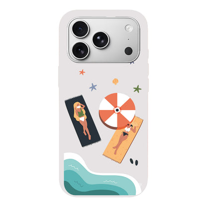 Plaj Keyfi Lansman Model İçi Kadife Silikon Telefon Kılıfı