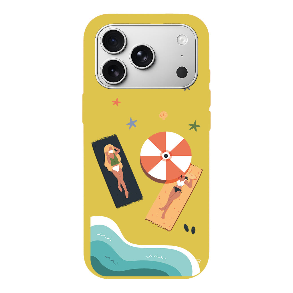 Plaj Keyfi Lansman Model İçi Kadife Silikon Telefon Kılıfı