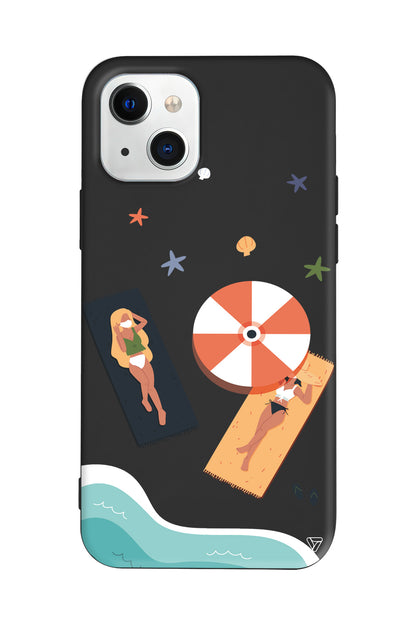 Plaj Keyfi Lansman Model İçi Kadife Silikon Telefon Kılıfı