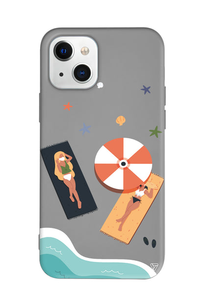 Plaj Keyfi Lansman Model İçi Kadife Silikon Telefon Kılıfı