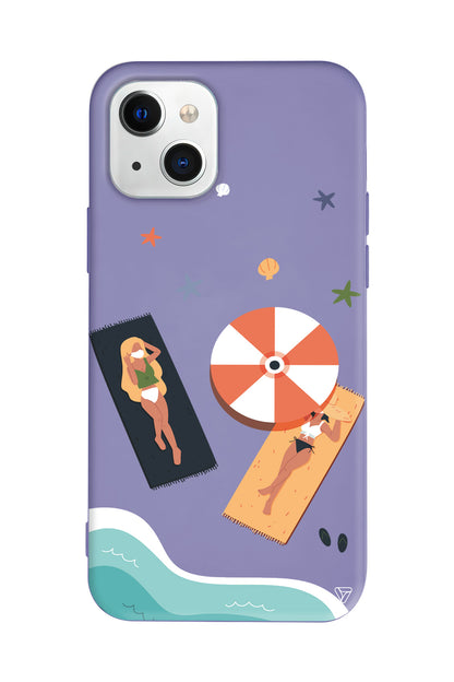 Plaj Keyfi Lansman Model İçi Kadife Silikon Telefon Kılıfı