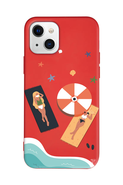 Plaj Keyfi Lansman Model İçi Kadife Silikon Telefon Kılıfı – Plus Serisine Özel