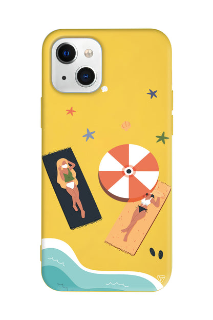 Plaj Keyfi Lansman Model İçi Kadife Silikon Telefon Kılıfı