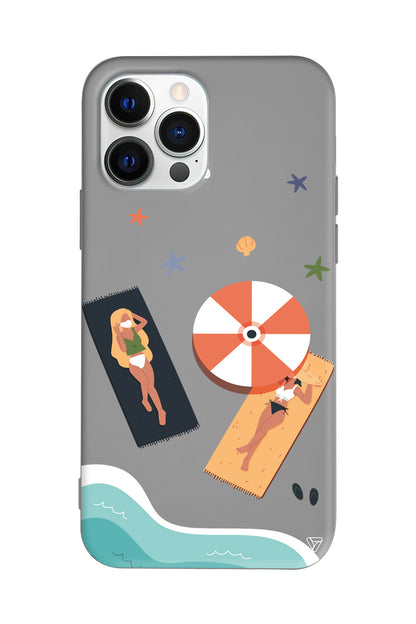 Plaj Keyfi Lansman Model İçi Kadife Silikon Telefon Kılıfı