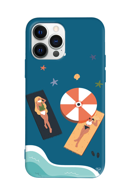 Plaj Keyfi Lansman Model İçi Kadife Silikon Telefon Kılıfı