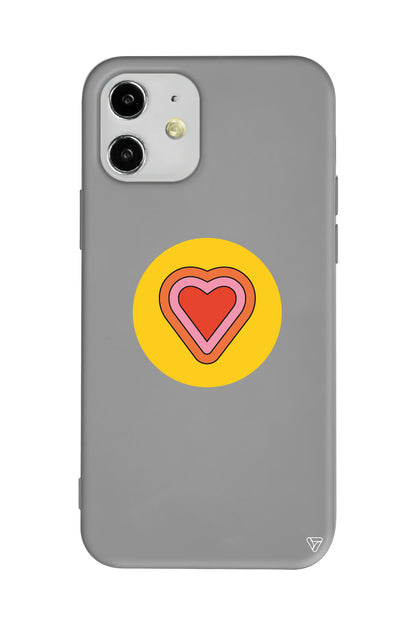 Kalp Lansman Model İçi Kadife Silikon Telefon Kılıfı