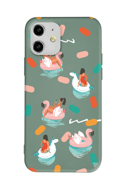 Pool Chill Lansman Model İçi Kadife Silikon Telefon Kılıfı