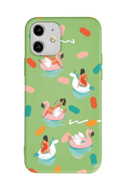 Pool Chill Lansman Model İçi Kadife Silikon Telefon Kılıfı