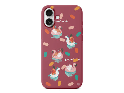 Pool Chill Lansman Model İçi Kadife Silikon Telefon Kılıfı