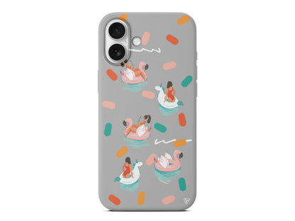 Pool Chill Lansman Model İçi Kadife Silikon Telefon Kılıfı