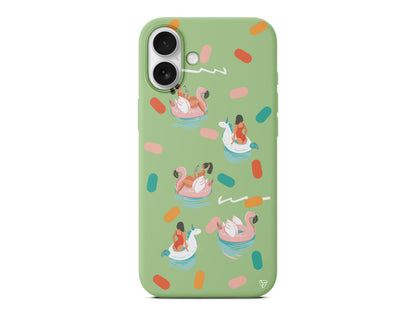 Pool Chill Lansman Model İçi Kadife Silikon Telefon Kılıfı