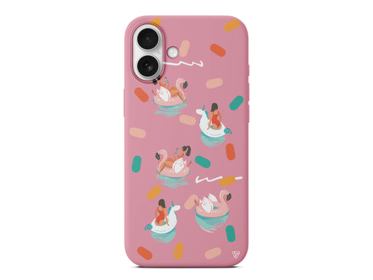 Pool Chill Lansman Model İçi Kadife Silikon Telefon Kılıfı – Plus Serisine Özel