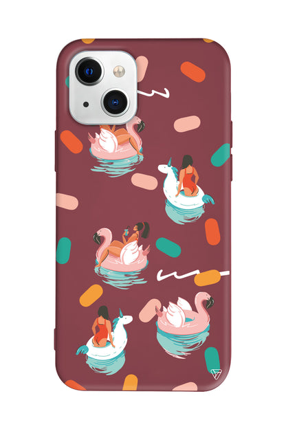 Pool Chill Lansman Model İçi Kadife Silikon Telefon Kılıfı – Plus Serisine Özel