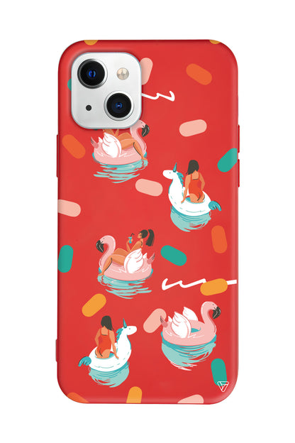 Pool Chill Lansman Model İçi Kadife Silikon Telefon Kılıfı – Plus Serisine Özel