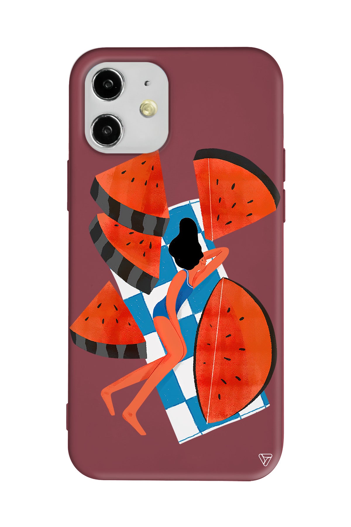 Karpuz Dilimleri ve Kız Lansman Model İçi Kadife Silikon Telefon Kılıfı