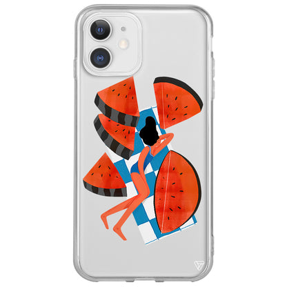 Karpuz Dilimleri ve Kız Lansman Model İçi Kadife Silikon Telefon Kılıfı