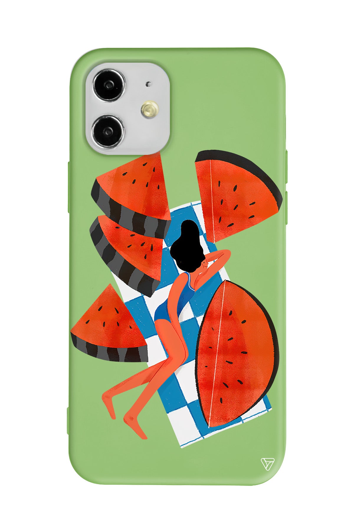 Karpuz Dilimleri ve Kız Lansman Model İçi Kadife Silikon Telefon Kılıfı