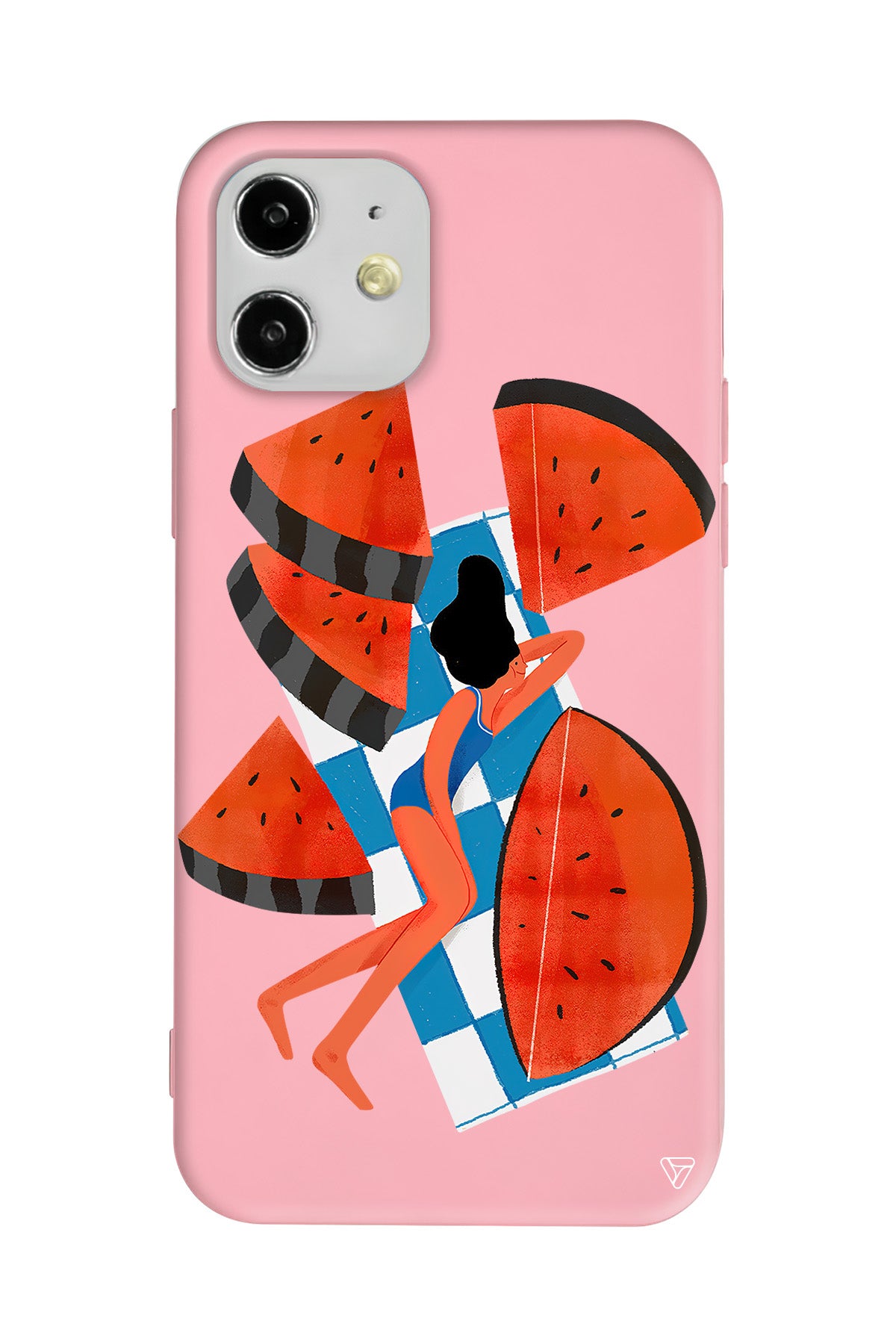 Karpuz Dilimleri ve Kız Lansman Model İçi Kadife Silikon Telefon Kılıfı