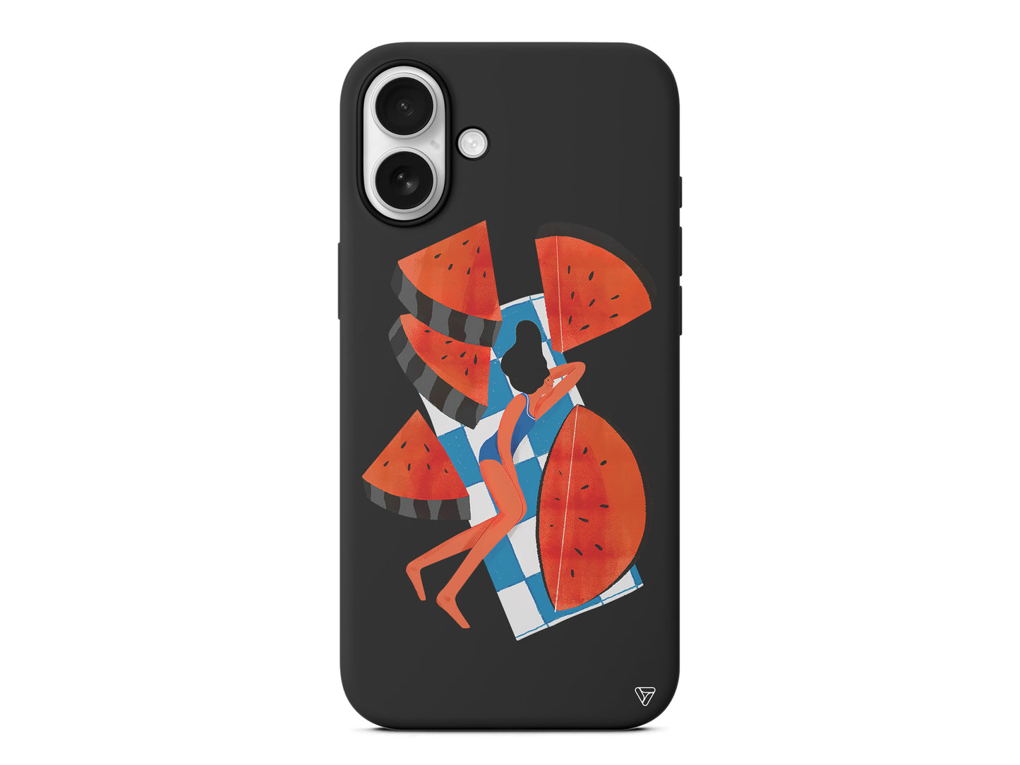 Karpuz Dilimleri ve Kız Lansman Model İçi Kadife Silikon Telefon Kılıfı – Plus Serisine Özel