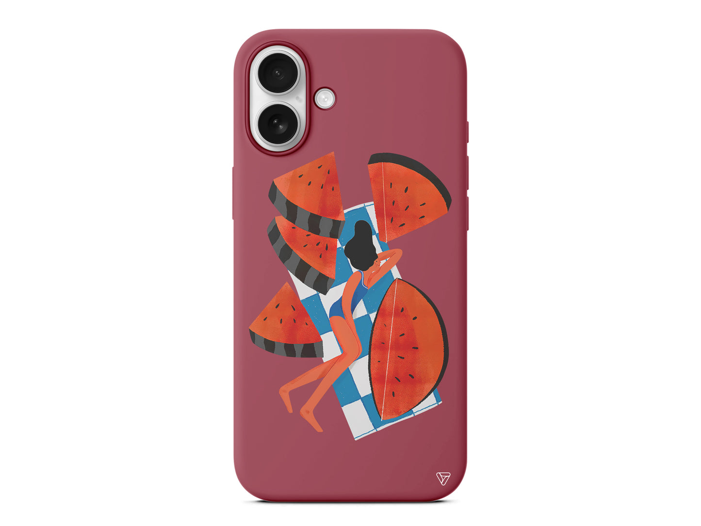 Karpuz Dilimleri ve Kız Lansman Model İçi Kadife Silikon Telefon Kılıfı – Plus Serisine Özel