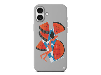 Karpuz Dilimleri ve Kız Lansman Model İçi Kadife Silikon Telefon Kılıfı – Plus Serisine Özel