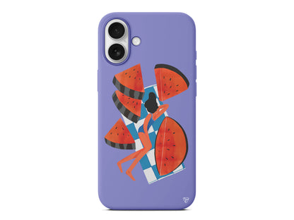 Karpuz Dilimleri ve Kız Lansman Model İçi Kadife Silikon Telefon Kılıfı