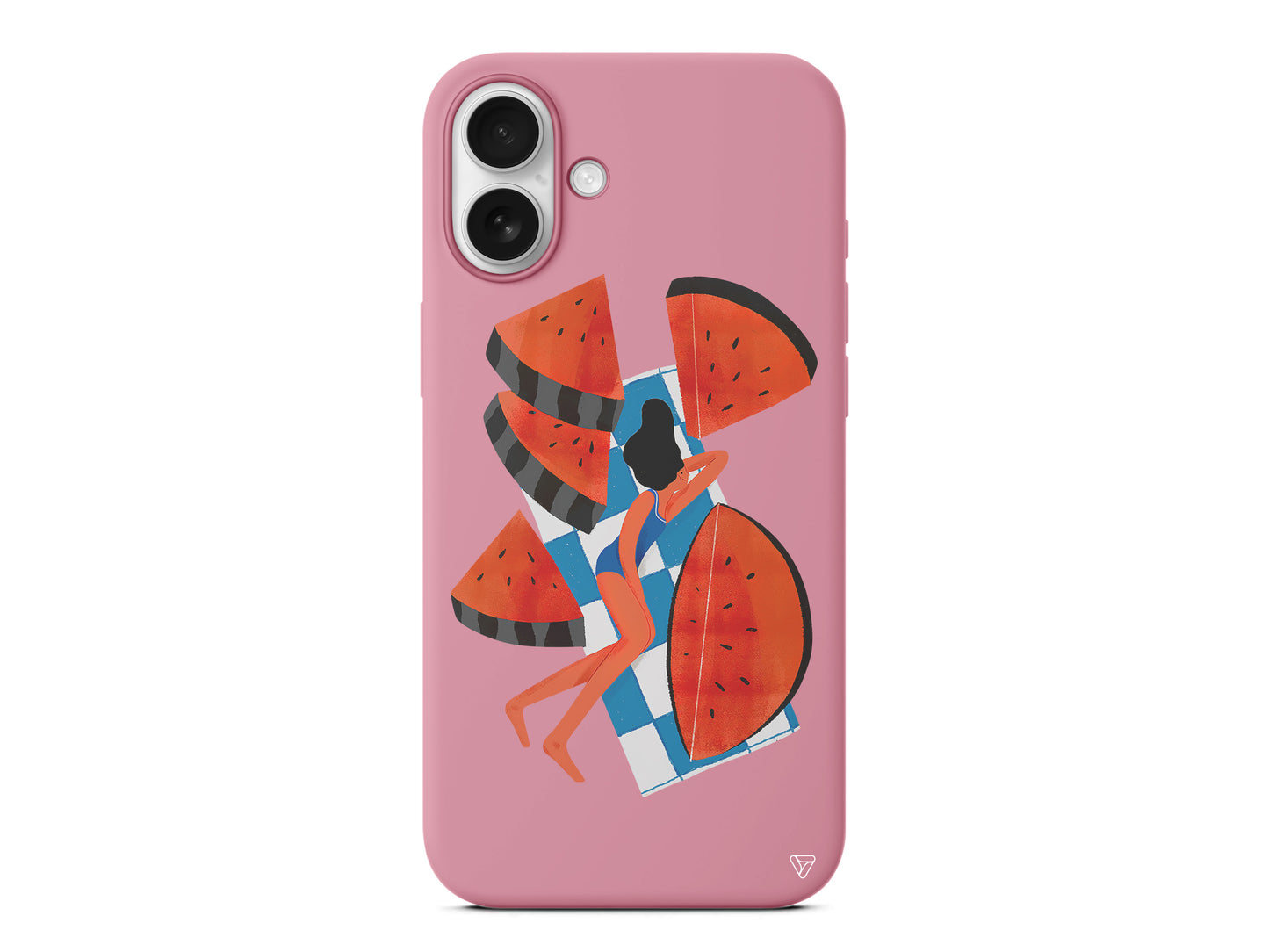 Karpuz Dilimleri ve Kız Lansman Model İçi Kadife Silikon Telefon Kılıfı – Plus Serisine Özel