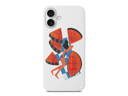 Karpuz Dilimleri ve Kız Lansman Model İçi Kadife Silikon Telefon Kılıfı – Plus Serisine Özel