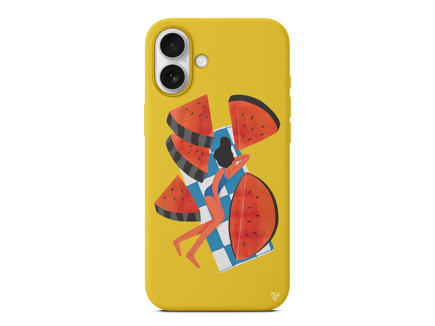 Karpuz Dilimleri ve Kız Lansman Model İçi Kadife Silikon Telefon Kılıfı – Plus Serisine Özel