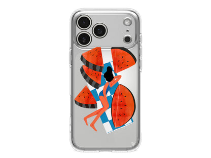 Karpuz Dilimleri ve Kız Lansman Model İçi Kadife Silikon Telefon Kılıfı