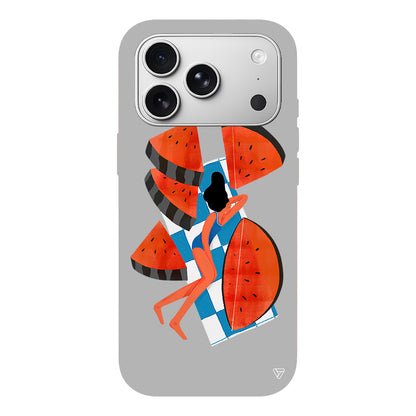 Karpuz Dilimleri ve Kız Lansman Model İçi Kadife Silikon Telefon Kılıfı