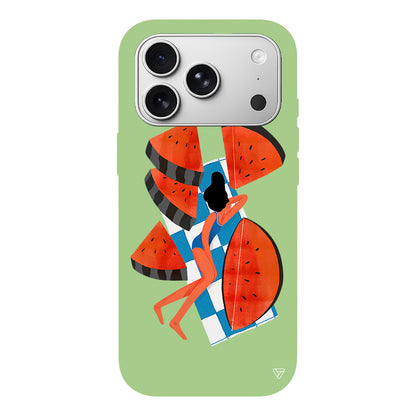 Karpuz Dilimleri ve Kız Lansman Model İçi Kadife Silikon Telefon Kılıfı