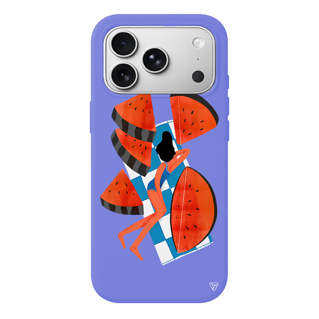 Karpuz Dilimleri ve Kız Lansman Model İçi Kadife Silikon Telefon Kılıfı