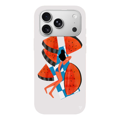 Karpuz Dilimleri ve Kız Lansman Model İçi Kadife Silikon Telefon Kılıfı