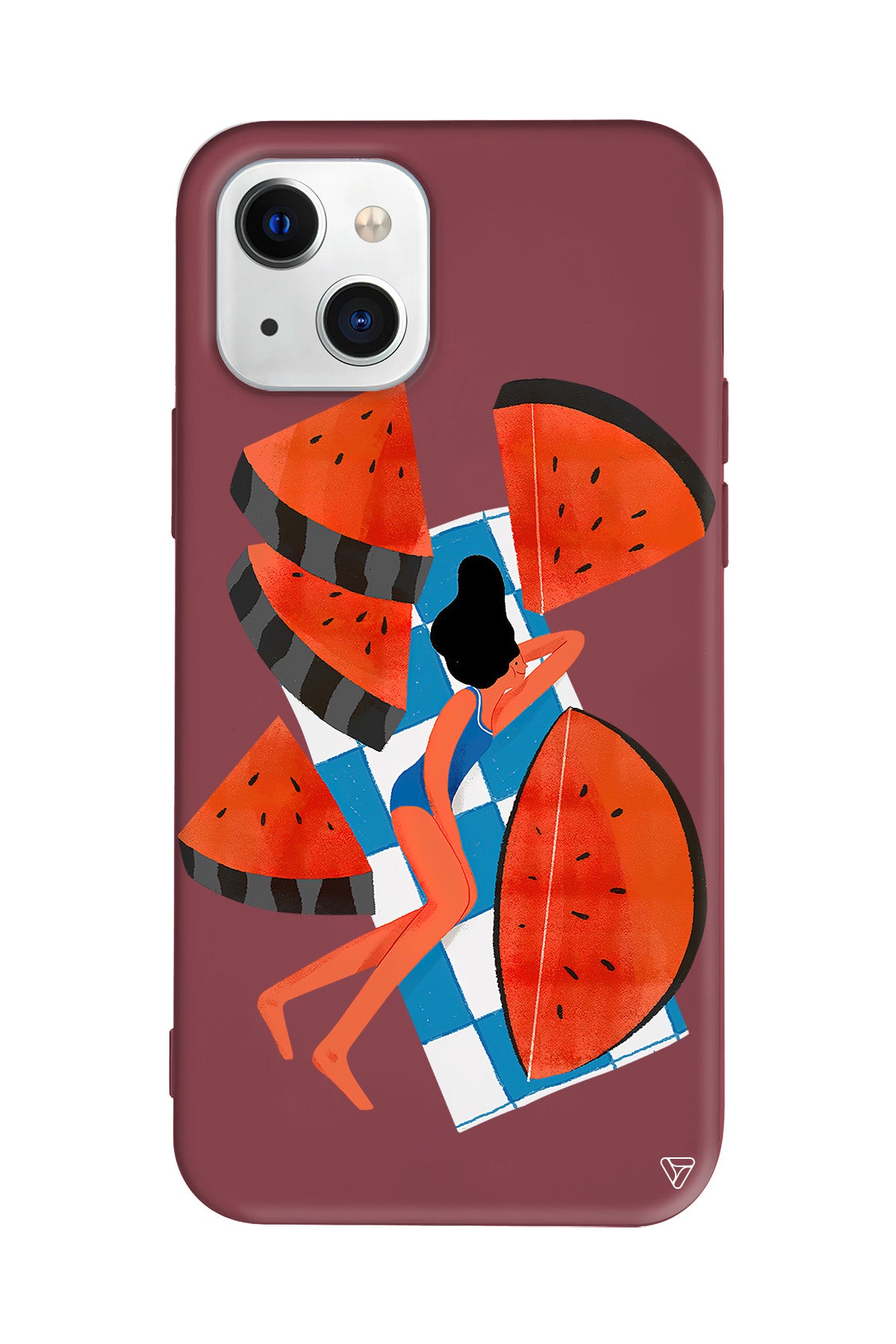 Karpuz Dilimleri ve Kız Lansman Model İçi Kadife Silikon Telefon Kılıfı